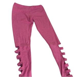 Scorpio Sol size XS pink leggings lattice cut outs from calf to hem key pocket